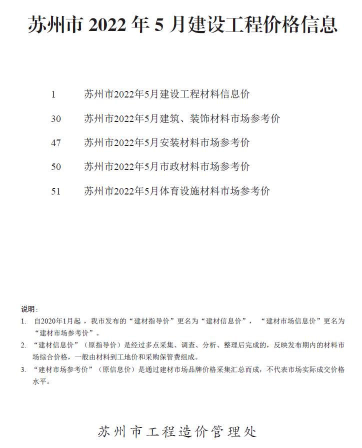 苏州市2022年5月信息价封面