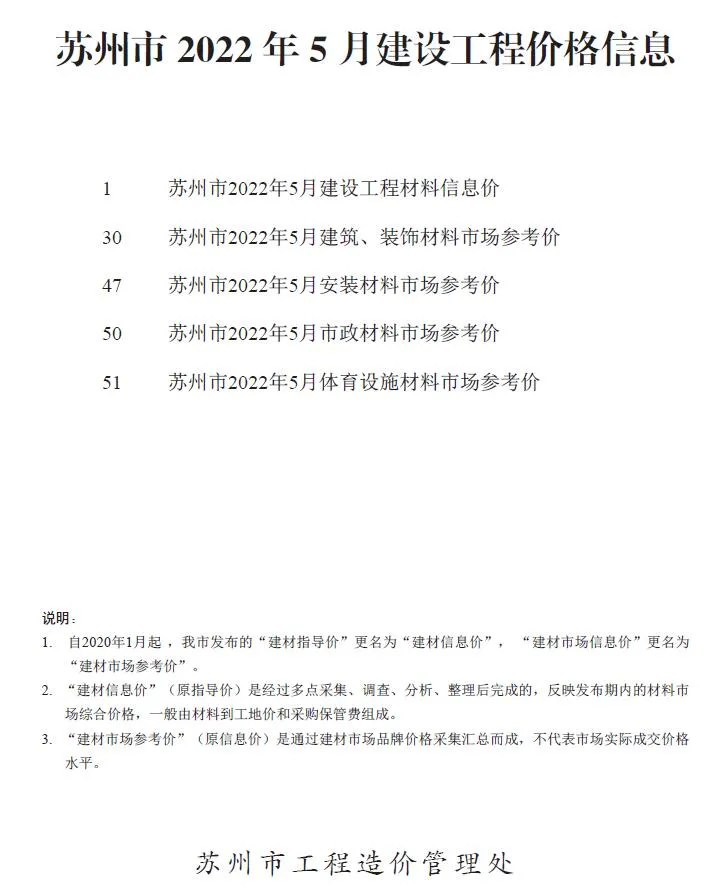 苏州2022年5月电子版信息价