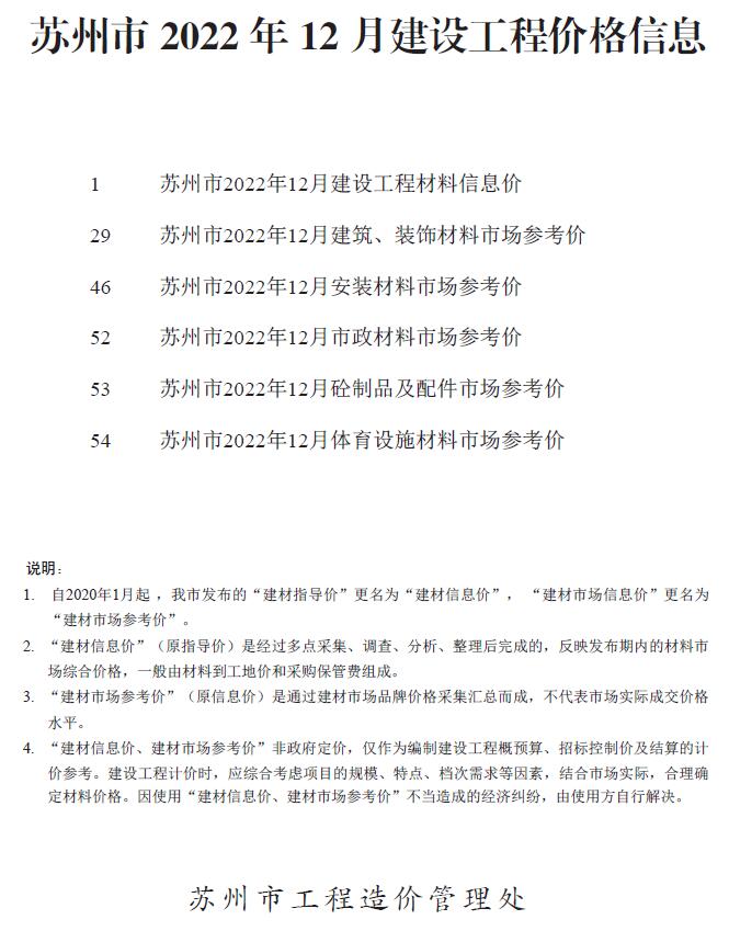 苏州市2022年12月信息价封面