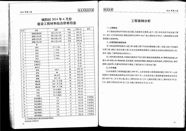 青岛市2014年第4期信息价封面