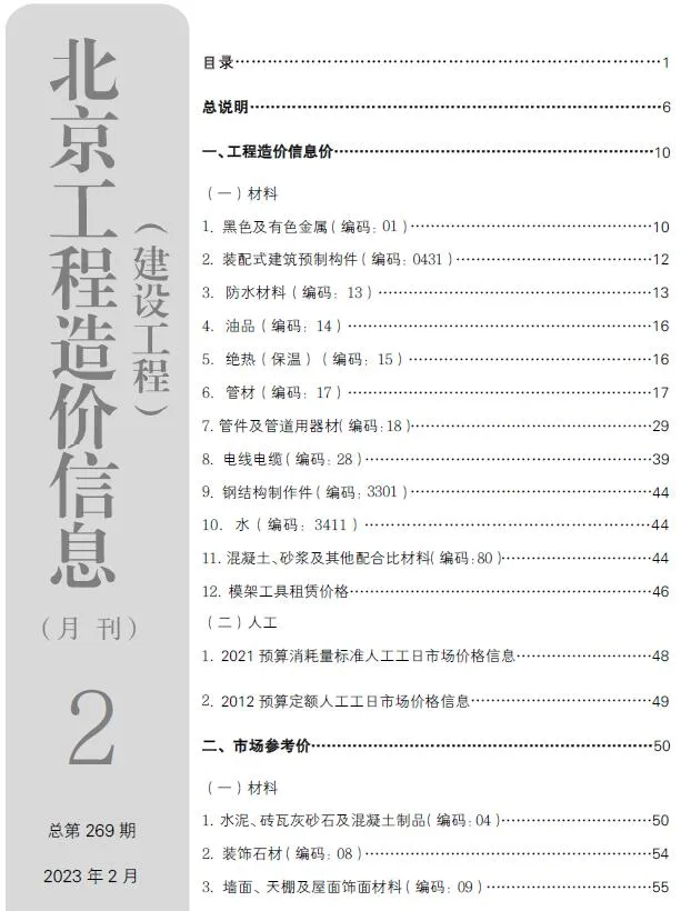 北京2023年2月信息价