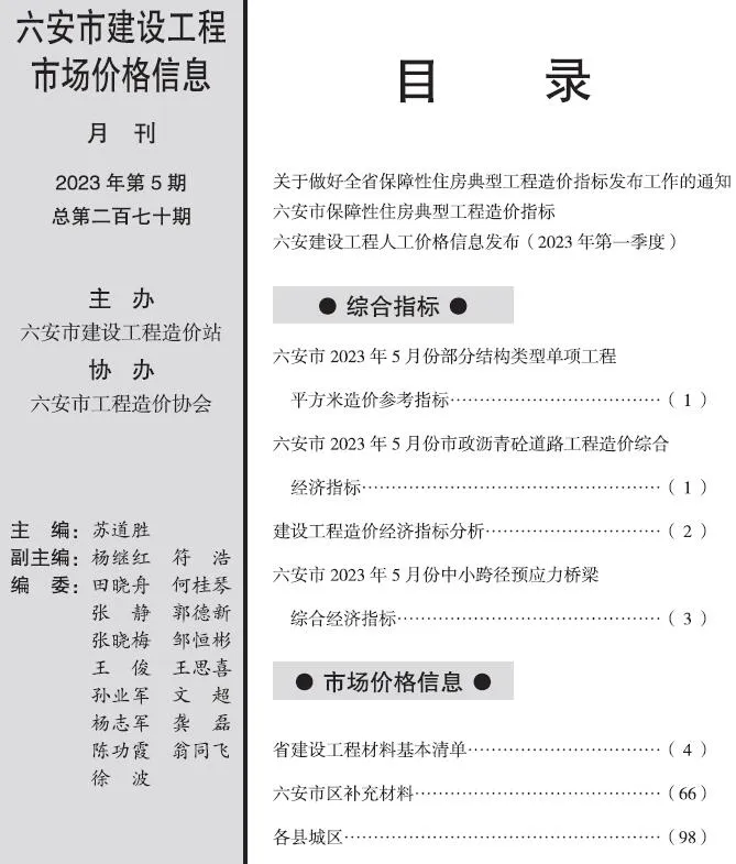 2023年5月六安信息价