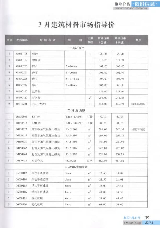 盐城市2017年3月信息价工程信息价_盐城市信息价期刊PDF扫描件电子版