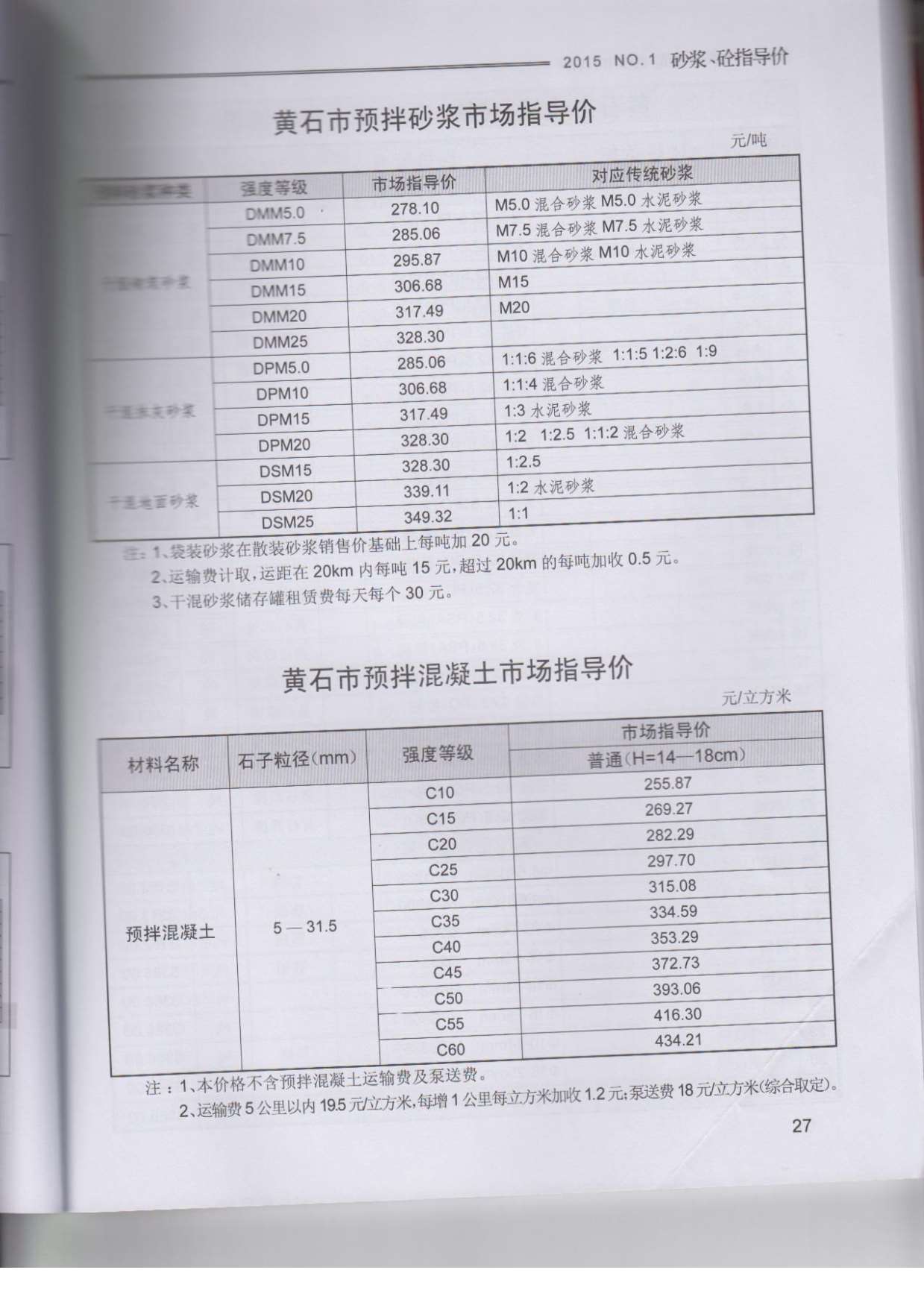 黄石市2015年1月工程信息价_黄石市信息价期刊PDF扫描件电子版