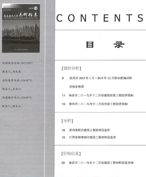 2019年12月南昌信息价