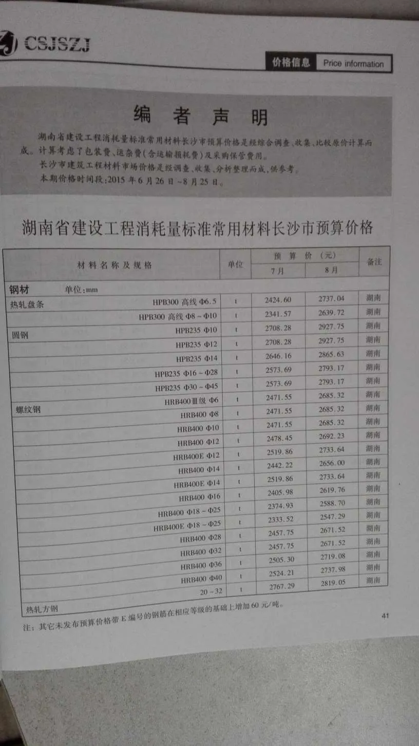 长沙2015年第4期电子版信息价