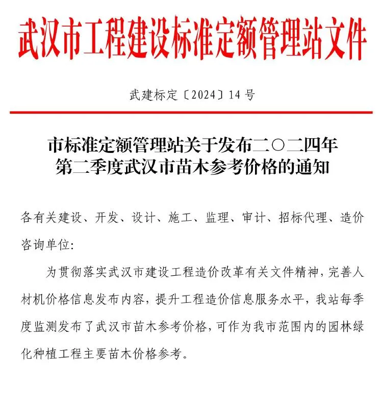 2024年武汉信息价电子版