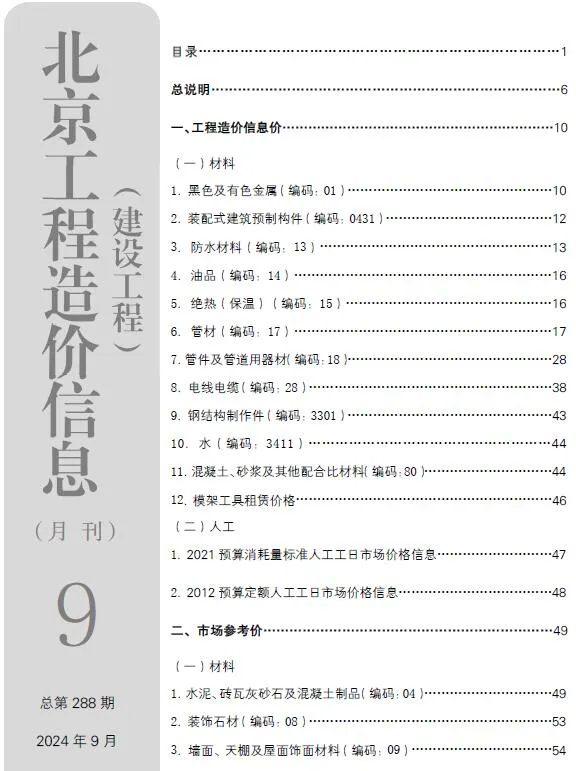 2024年北京信息价