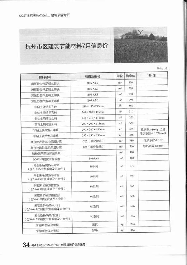 杭州2015年7月电子版信息价