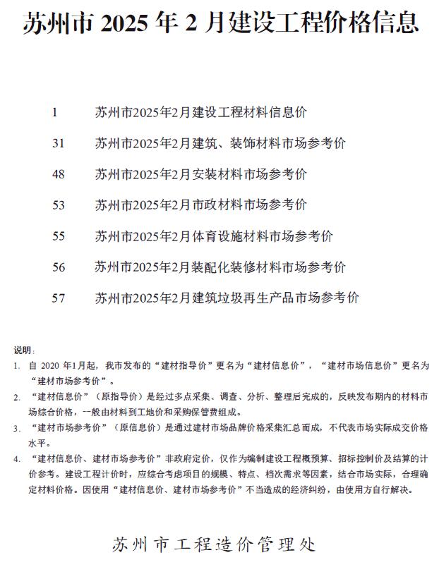 苏州市2025年2月信息价封面