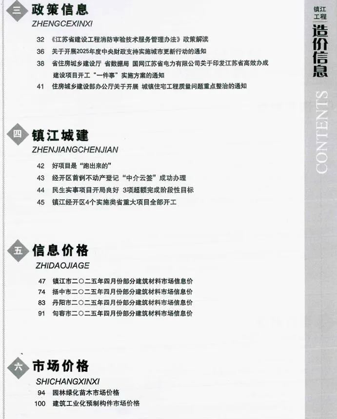 2025年4月镇江信息价