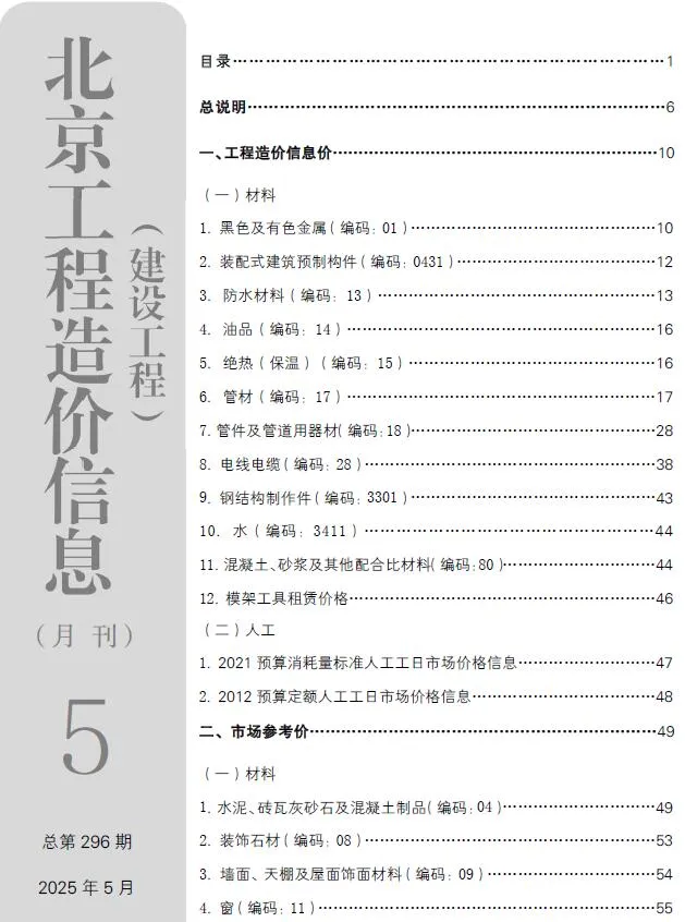 2025年北京信息价