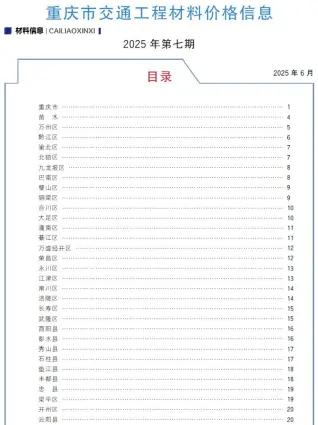 重庆2025年7月交通
