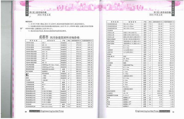 成都市2016年第5期信息价封面