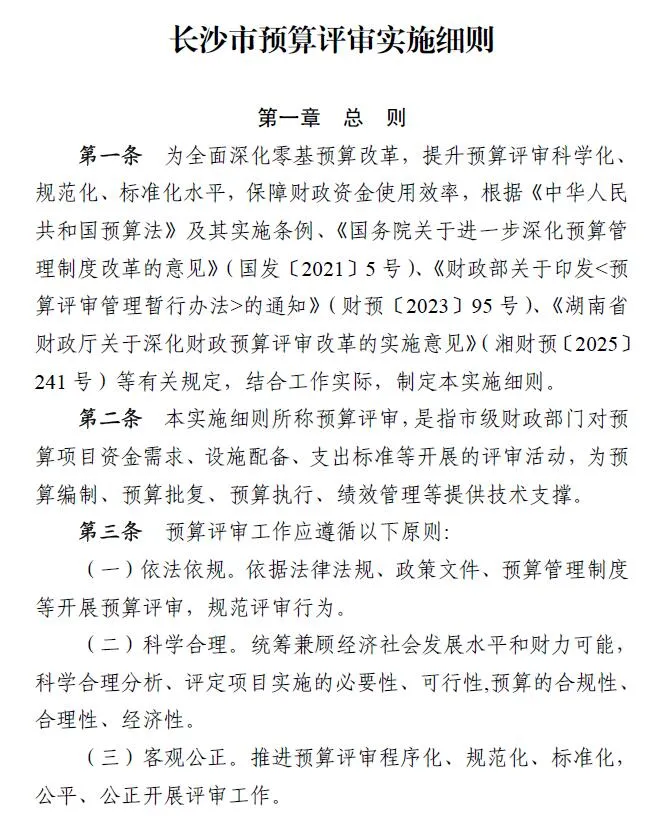 电子版长沙市预算评审实施细则封面