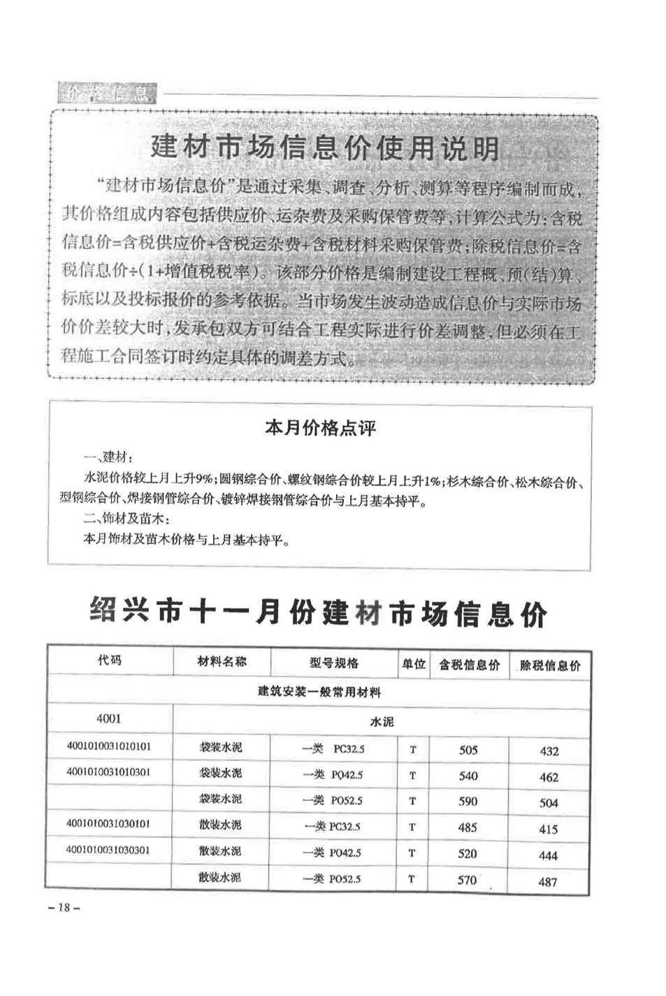 绍兴市2017年11月信息价封面