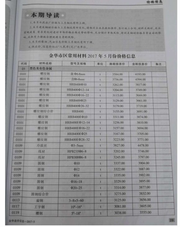 金华市2017年5月工程信息价_金华市工程信息价期刊PDF扫描件电子版