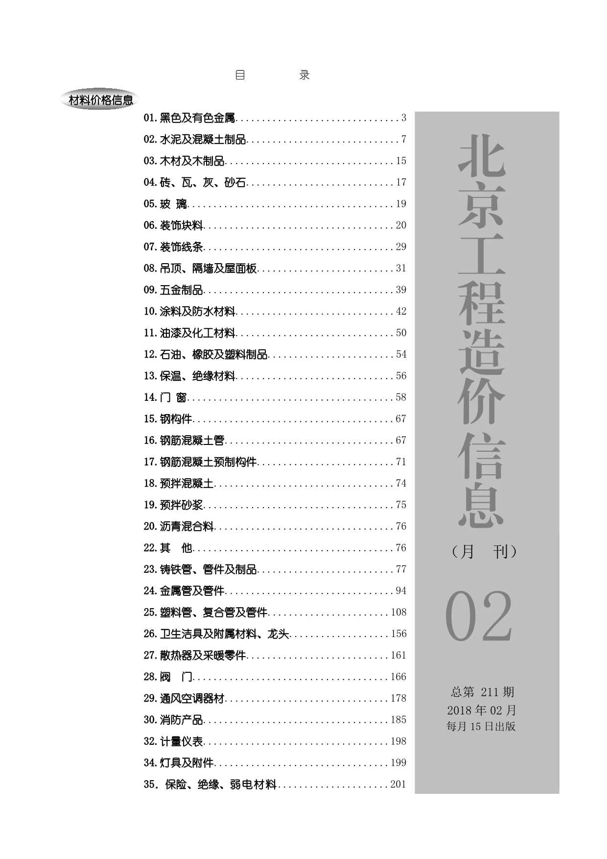 北京市2018年第2期信息价封面