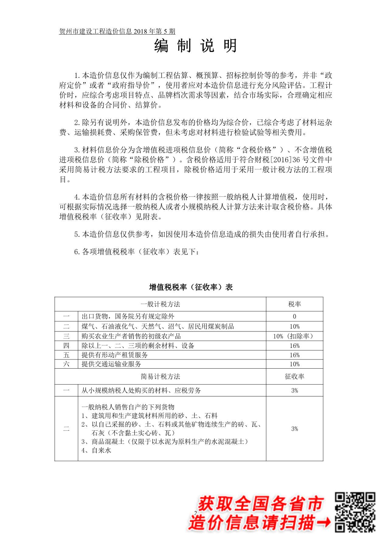 贺州市2018年第5期信息价封面
