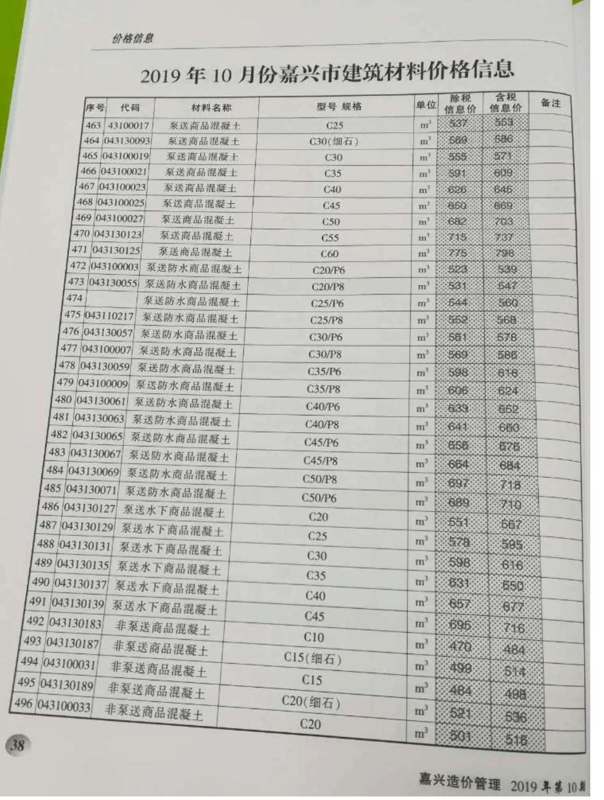 嘉兴市2019年10月信息价工程信息价_嘉兴市信息价期刊PDF扫描件电子版
