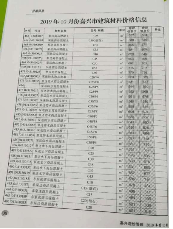 嘉兴市2019年10月信息价_嘉兴市信息价期刊PDF扫描件电子版