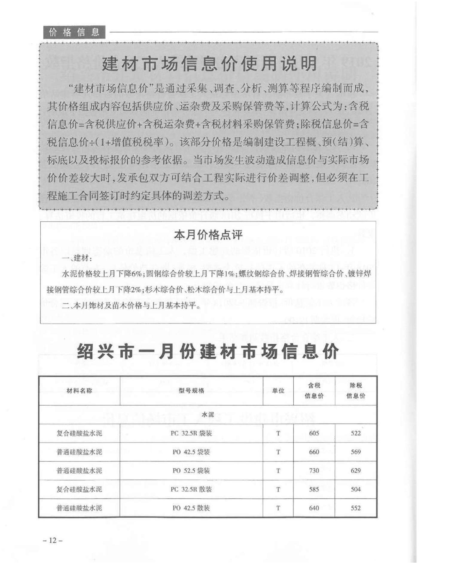 绍兴市2019年第1期信息价封面