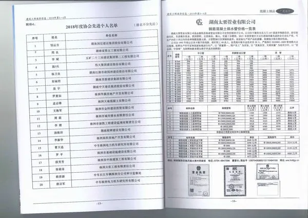 株洲市2019年2期厂商信息价