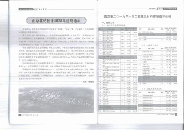南京市2019年第6期信息价封面