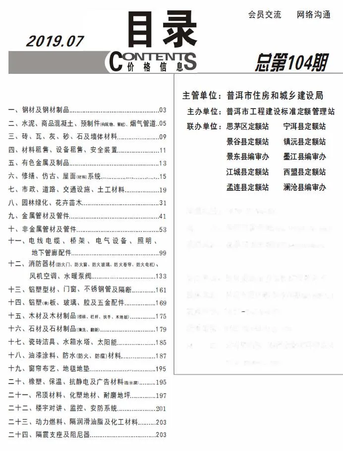 2019年7月普洱信息价