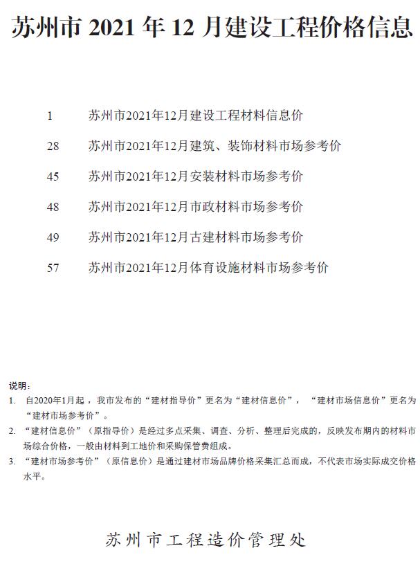 苏州市2021年12月信息价封面