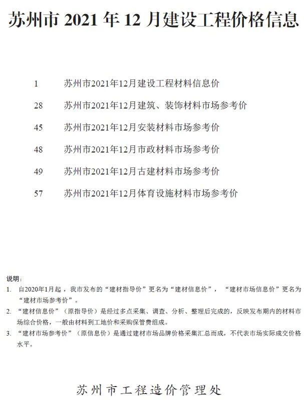 2021年12月苏州信息价电子版