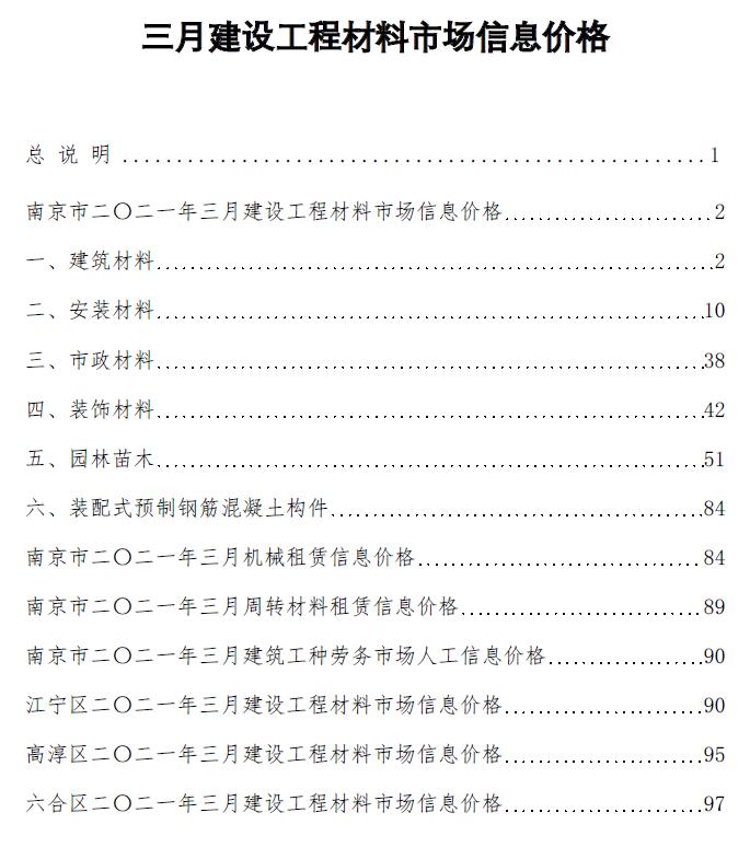 南京市2021年3月信息价工程信息价_南京市信息价期刊PDF扫描件电子版