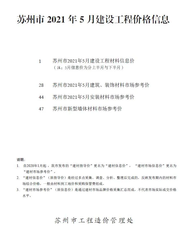 苏州2021年第5期电子版信息价