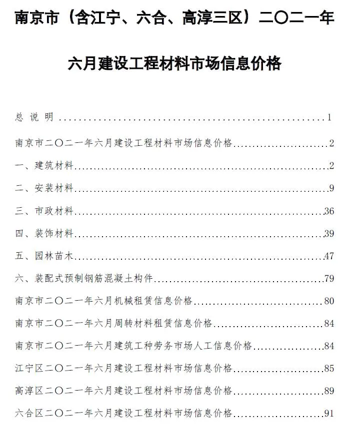 南京2021年第6期电子版信息价