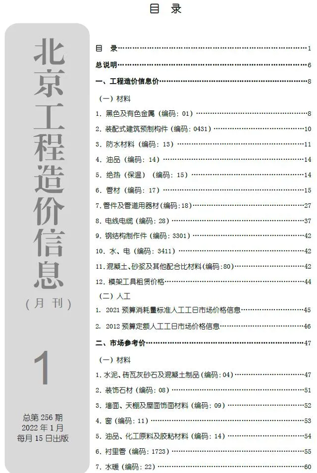 2022年北京信息价