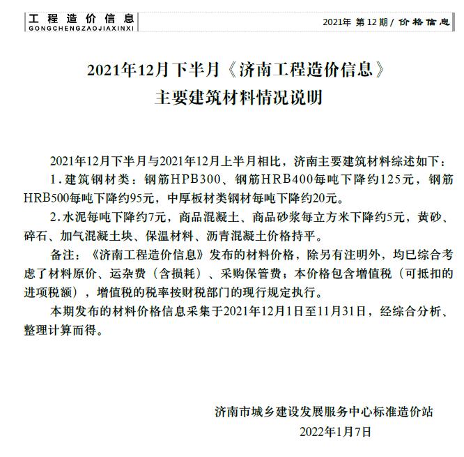 2021-12济南下半月信息价封面