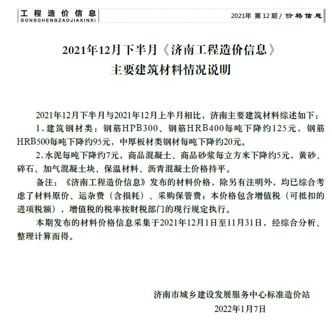 2021-12济南下半月信息价封面