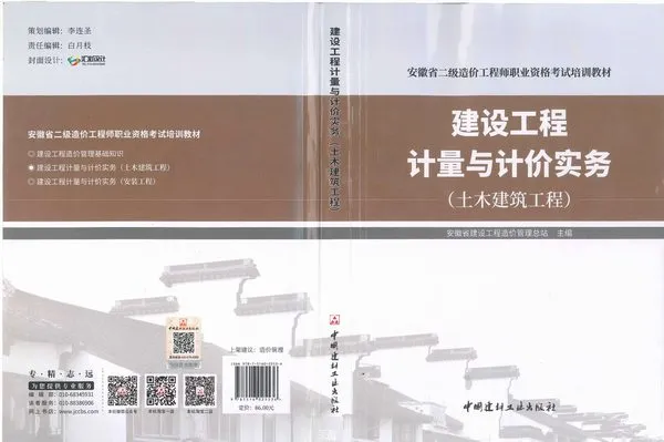 电子版2019年安徽《建设工程计量与计价实务-土木建筑工程》二级造价师考试教材封面