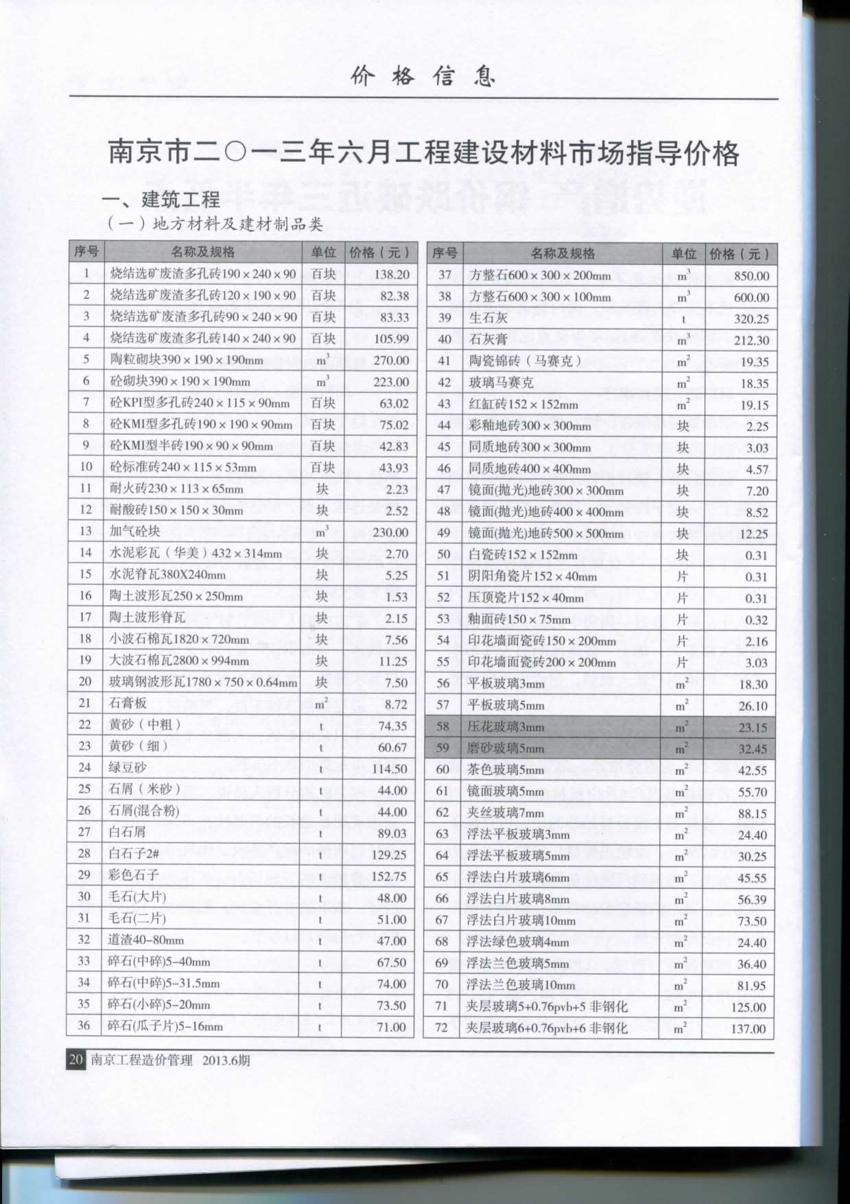 南京市2013年6月信息价工程信息价_南京市信息价期刊PDF扫描件电子版